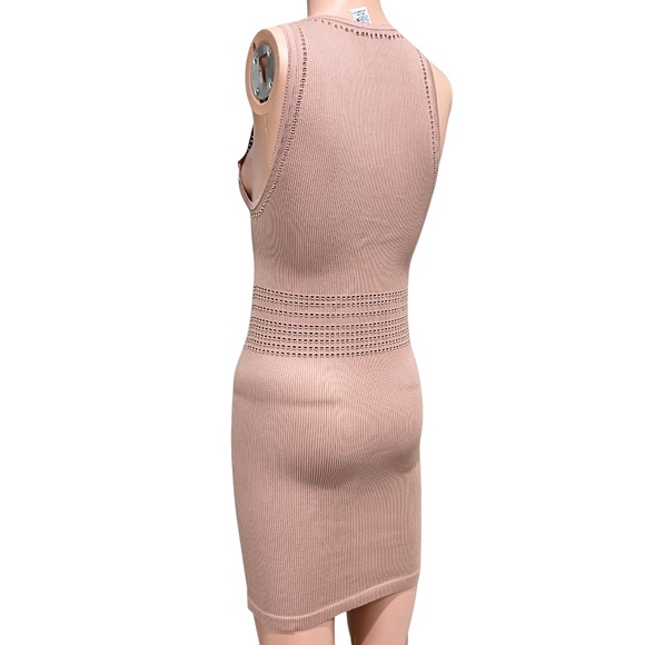 ZARA Nude Ribbed Bodycon Limitless Contour Collection Dress - Picture 6 of 11